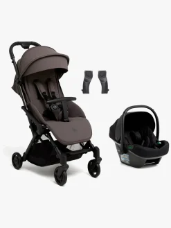Beemoo Vognpakker-Easy Fly Lux 4 Klapvogn Inkl. Route i-Size Autostol Baby, Gull Grey/Black Stone