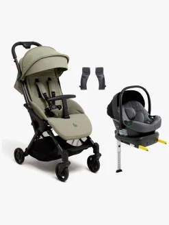 Beemoo Vognpakker-Easy Fly Lux 4 Klapvogn Inkl. Route i-Size Autostol Baby & Base, Spring Green/Mineral Grey