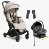 Vognpakker|Beemoo Easy Fly Lux 4 Klapvogn inkl Route i-Size Autostol Baby & Base, Sand Beige/Mineral Grey