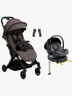 Vognpakker|Beemoo Easy Fly Lux 4 Klapvogn Inkl. Route i-Size Autostol Baby & Base, Gull Grey/Mineral Grey