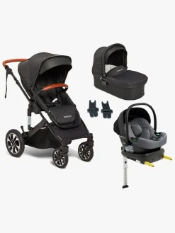 Vognpakker|Beemoo Maxi 4 Duovogn inkl. Route i-Size Autostol Baby & ISOFIX Base, Black/Mineral Gray