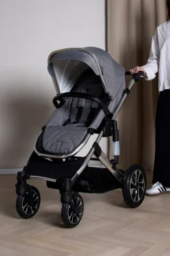 Beemoo Vognpakker-Maxi 4 Duovogn inkl. Maxi-Cosi CabrioFix i-Size Autostol Baby & Base, Grey/Silver