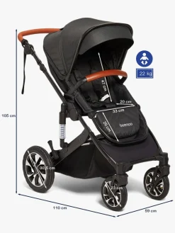 Klapvogne|Beemoo Maxi 4 Klapvogn, Black/Black Sort