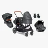 Beemoo Vognpakker-Maxi 4 Twin Søskendevogn inkl. Ekstra Søskendesæde & Route i-Size Autostol Baby, Black/Mineral Grey