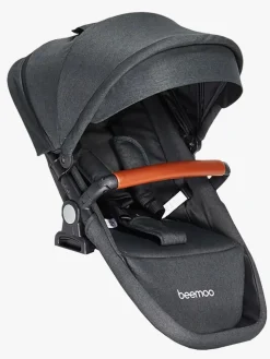 Beemoo Vognpakker-Maxi 4 Twin Søskendevogn inkl. Ekstra Søskendesæde & Route i-Size Autostol Baby, Black/Mineral Grey