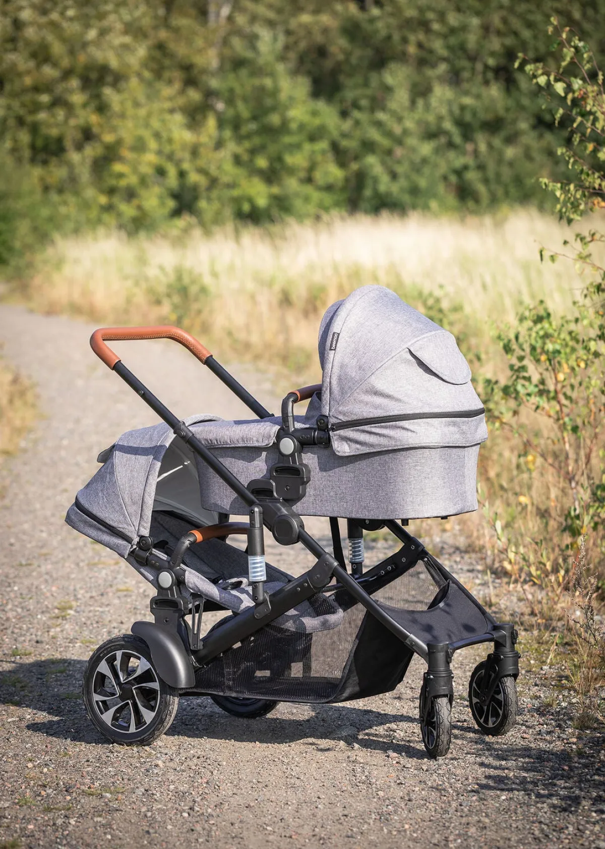 Beemoo Søskendevogne-Maxi 4 Twin Søskendevogn, Grey Melange/Black