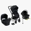 Beemoo Vognpakker-Move Duo Kombivogn inkl. Route i-Size Autostol Baby & ISOFIX Base, Black/Black Stone