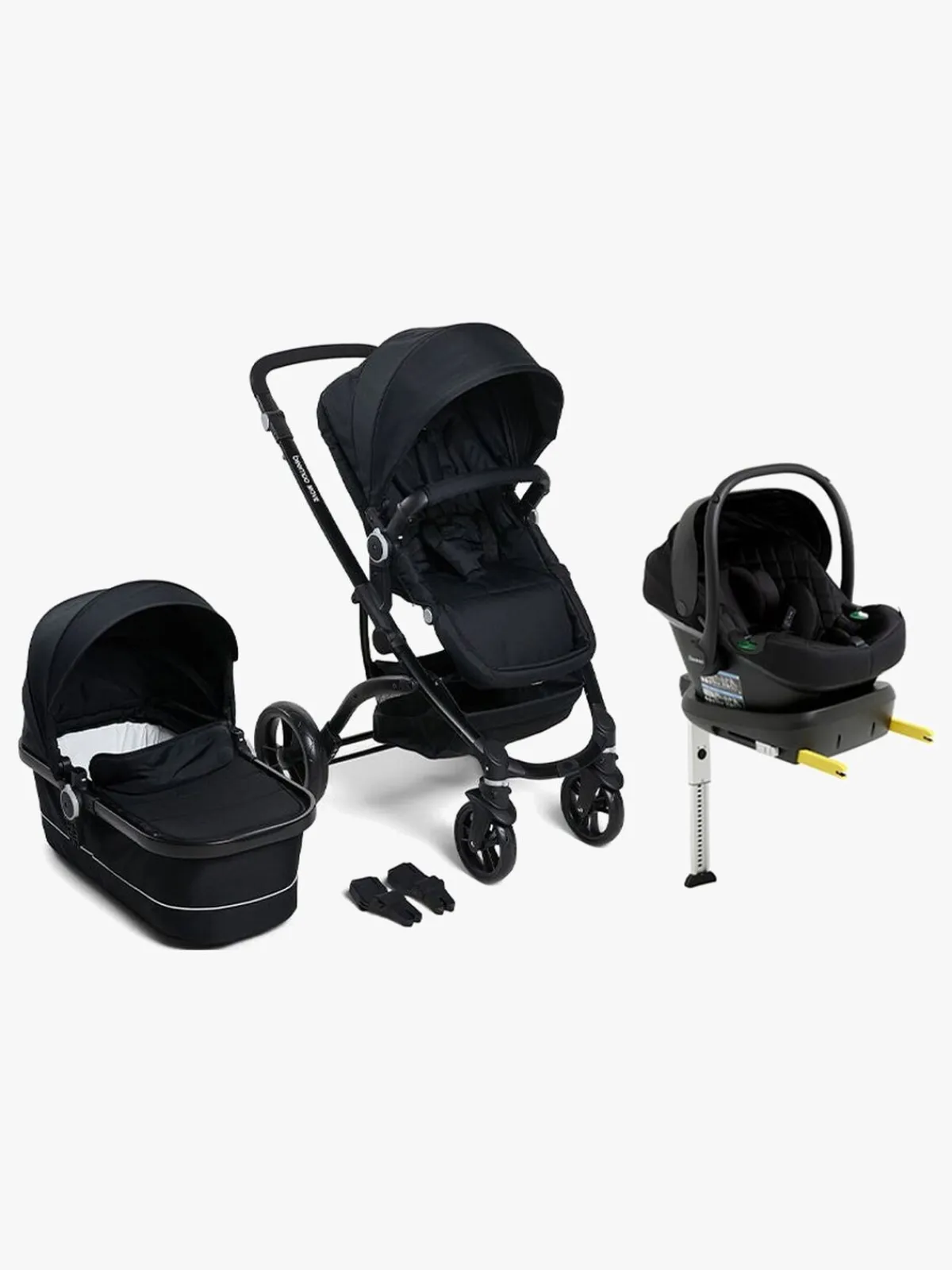 Beemoo Vognpakker-Move Duo Kombivogn inkl. Route i-Size Autostol Baby & ISOFIX Base, Black/Black Stone