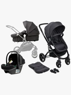 Beemoo Vognpakker-Move 2-in-1 Kombivogn inkl. Route i-Size Autostol Baby, Asphalt/Black Stone