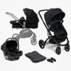 Beemoo Vognpakker-Move 2-in-1 Kombivogn inkl. Route i-Size Autostol Baby, Black/Black Stone