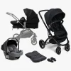 Beemoo Vognpakker-Move 2-in-1 Kombivogn inkl. Route i-Size Autostol Baby, Black/Mineral Grey