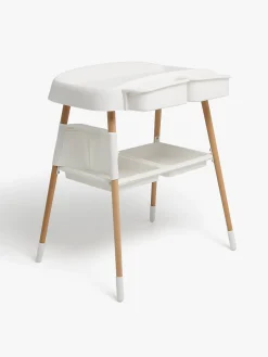 Børnesenge & Tilbehør|Beemoo Nordic Tremmeseng Puslebord & Skråstol, White/Wood
