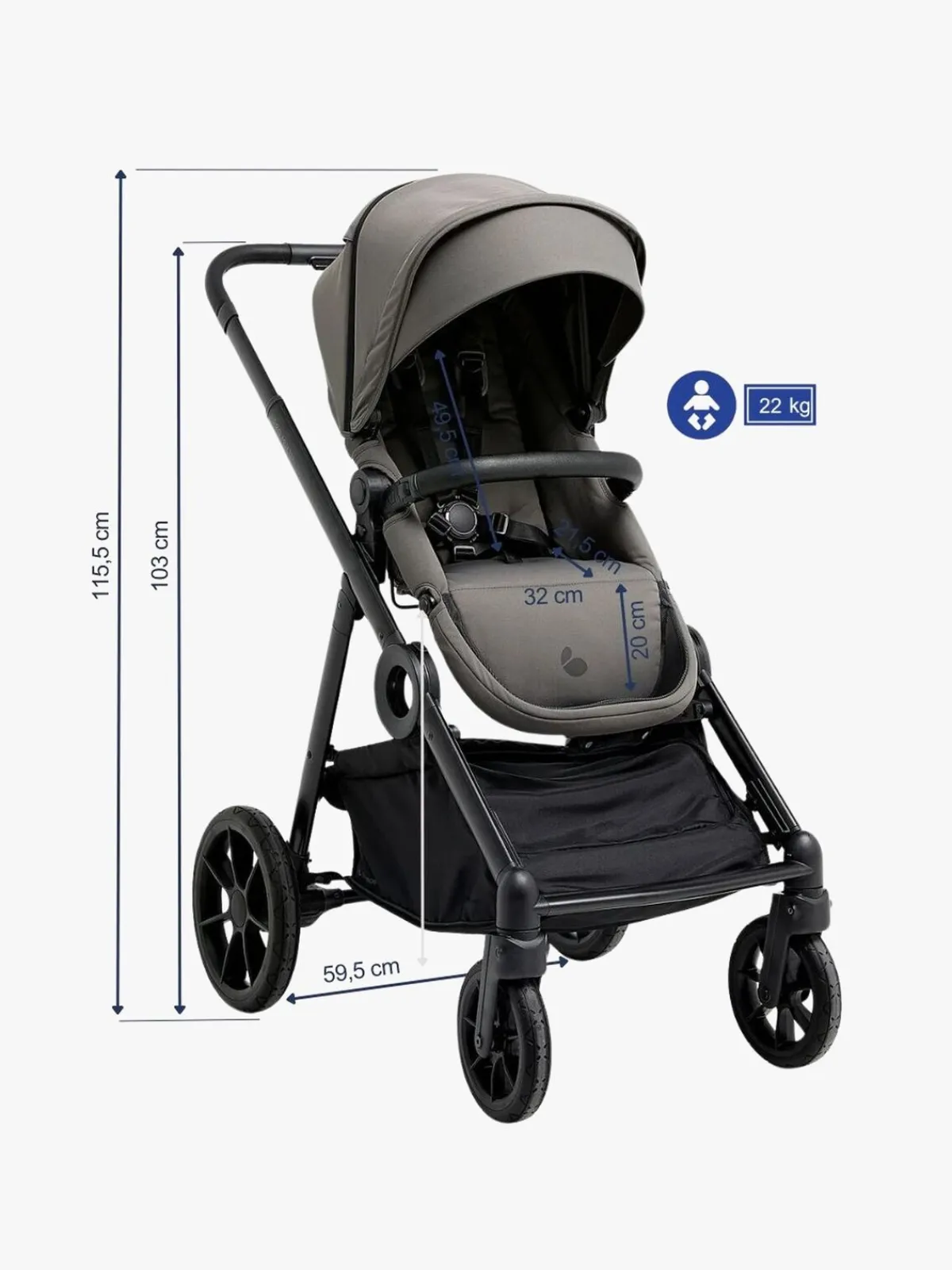 Beemoo Klapvogne-Pro Multi 2 Klapvogn, Mocha Grey