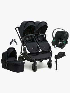 Søskendevogne|Beemoo Pro Twin 2 Søskendevogn inkl. Cybex Aton B2 & Base, Coffee Black