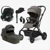 Vognpakker|Beemoo Pro Twist Duovogn Inkl. Cybex Aton B2 Autostol Baby & Base, Mocha Grey/Volcano Black