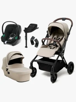 Vognpakker|Beemoo Pro Twist Duovogn Inkl. Cybex Aton B2 Autostol Baby & Base, Latte Beige/Volcano Black