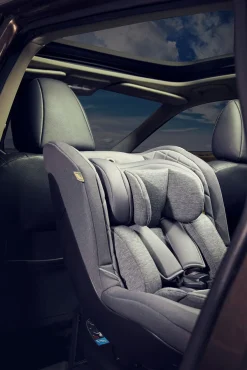 Autostole 9-36 Kg|Beemoo Reverse i-Size Bagudvendt Autostol, Mineral Grey Grå