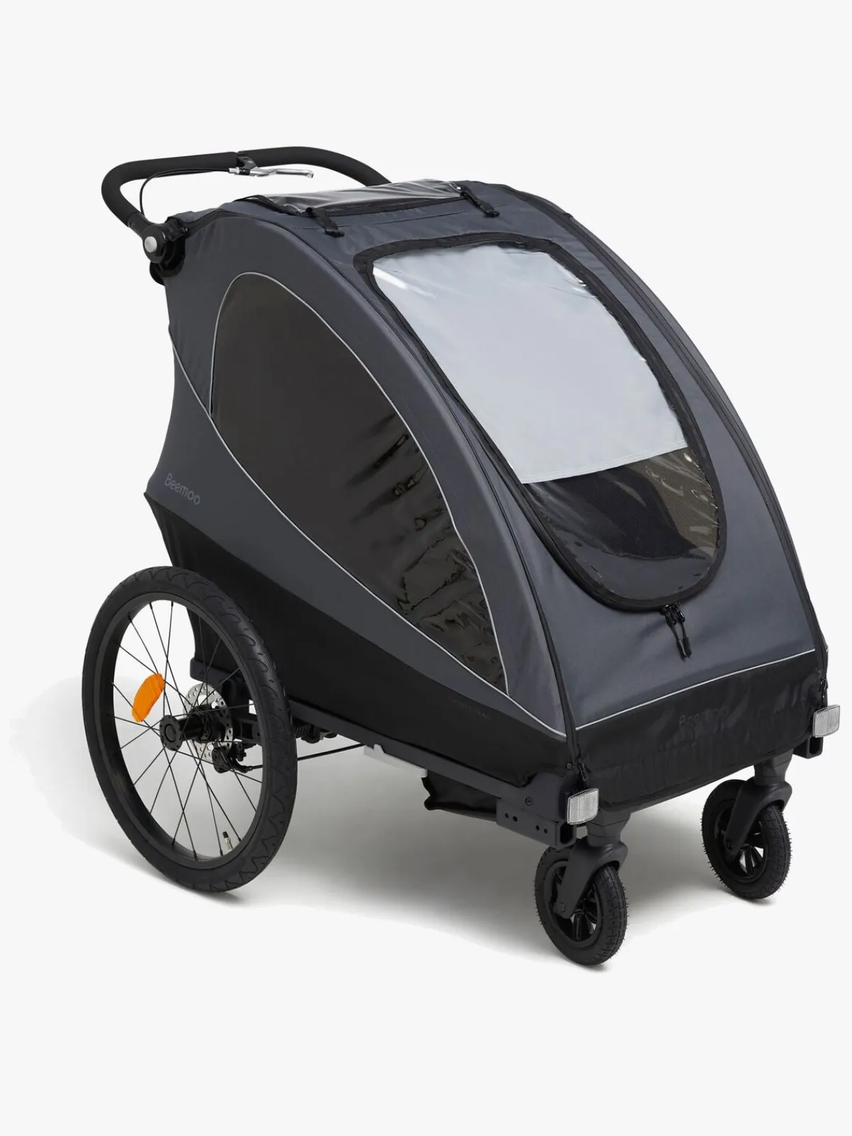 Aktivitetsvogne|Beemoo Sporty Trail Cykelanhænger inkl. Regnslag & Løbesæt, Asphalt