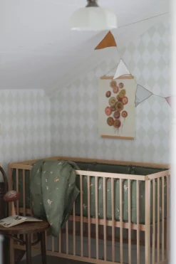 Sengetøj|RttStart Beskow Tomtebobarnen Sengerand 30 x 360, Grøn