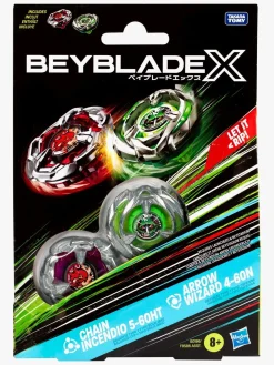 Legetøjsfigurer|Beyblade X Chain Incendio 5-60HT & Arrow Wizard 4-60N Spinnere 2-pak