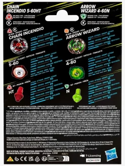Legetøjsfigurer|Beyblade X Chain Incendio 5-60HT & Arrow Wizard 4-60N Spinnere 2-pak
