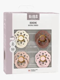 BIBS Sutter & Suttesnore-Boheme Sut 4-pak Latex Str. 2, Ivory/Blush/Woodchuck/Blossom