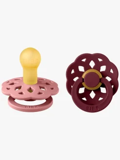 Sutter & Suttesnore|BIBS Boheme Sut 2-Pak Latex Str. 1 Rund, Dusty Pink/Elderberry Lyserød/Rød