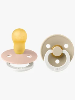 Sutter & Suttesnore|BIBS Colour Sut 2-Pak Latex Str. 3 Rund, Blush GLOW/Vanilla GLOW Lyserød/Beige