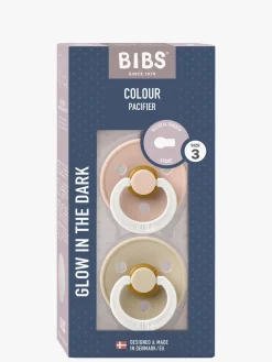 Sutter & Suttesnore|BIBS Colour Sut 2-Pak Latex Str. 3 Rund, Blush GLOW/Vanilla GLOW Lyserød/Beige