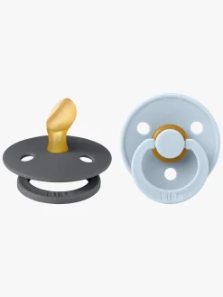 BIBS Sutter & Suttesnore-Colour Sut 2-pak Latex Str. 1 Anatomisk, Iron/Baby Blue