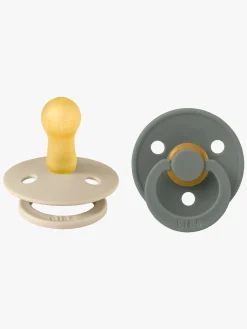 Sutter & Suttesnore|BIBS Colour Sut 2-Pak Latex Str. 2 Rund, Vanilla/Pine Beige/Grøn