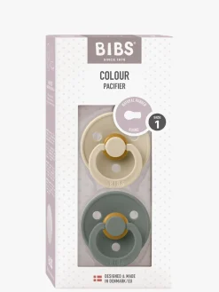 Sutter & Suttesnore|BIBS Colour Sut 2-Pak Latex Str. 1 Rund, Vanilla/Pine Beige/Grøn