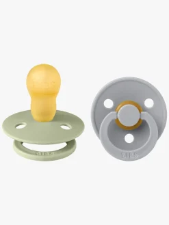 Sutter & Suttesnore|BIBS Colour Sut 2-Pak Latex Str. 3 Rund, Sage/Cloud Grøn/Blå