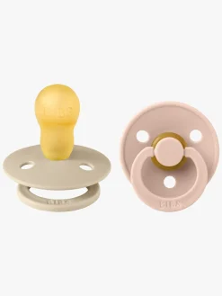 Sutter & Suttesnore|BIBS Colour Sut 2-Pak Latex Str. 3 Rund, Vanilla/Blush Beige/Lyserød