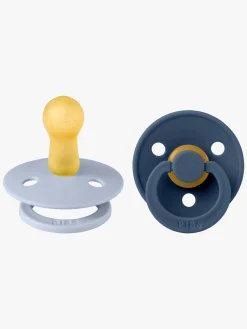 Sutter & Suttesnore|BIBS Colour Sut 2-pak Latex Str. 2 Rund, Dusty Blue/Steel Blue Blå