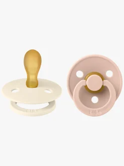Sutter & Suttesnore|BIBS Colour Sutter 2-pak Latex Str. 2, Ivory/Blush Hvid/Lyserød