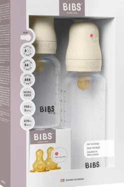 BIBS Spisetid-Grow and Flow Sutteflaske Sæt Latex 150/270 ml, Ivory