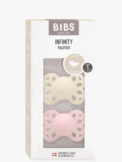 Sutter & Suttesnore|BIBS Infinity Sut 2-pak Str. 1 Anatomical, Ivory/Blossom Hvid/Lyserød
