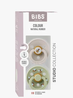 Sutter & Suttesnore|BIBS Studio Colour Bumblebee Sut 2-pak Latex Str. 1, Mushroom Grøn/Beige