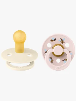 Sutter & Suttesnore|BIBS Studio Colour Bumblebee Sut 2-pak Latex Str. 1, Ivory Lyserød/Beige