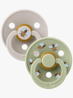 Sutter & Suttesnore|BIBS Studio Colour Bumblebee Sut 2-pak Latex Str. 3, Mushroom Grøn/Beige