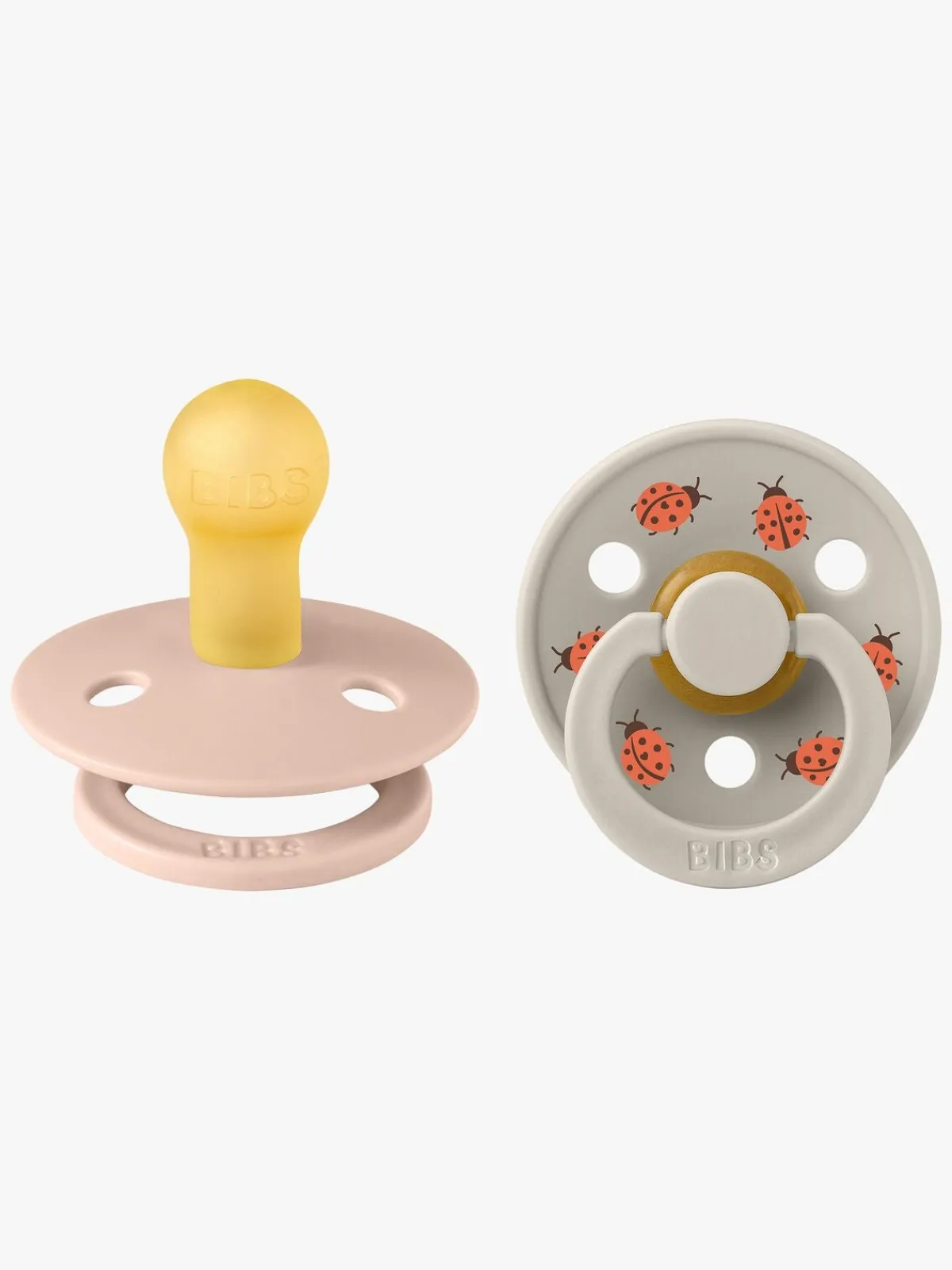 Sutter & Suttesnore|BIBS Studio Colour Ladybug Sut 2-pak Latex Str. 1, Blush Lyserød/Beige