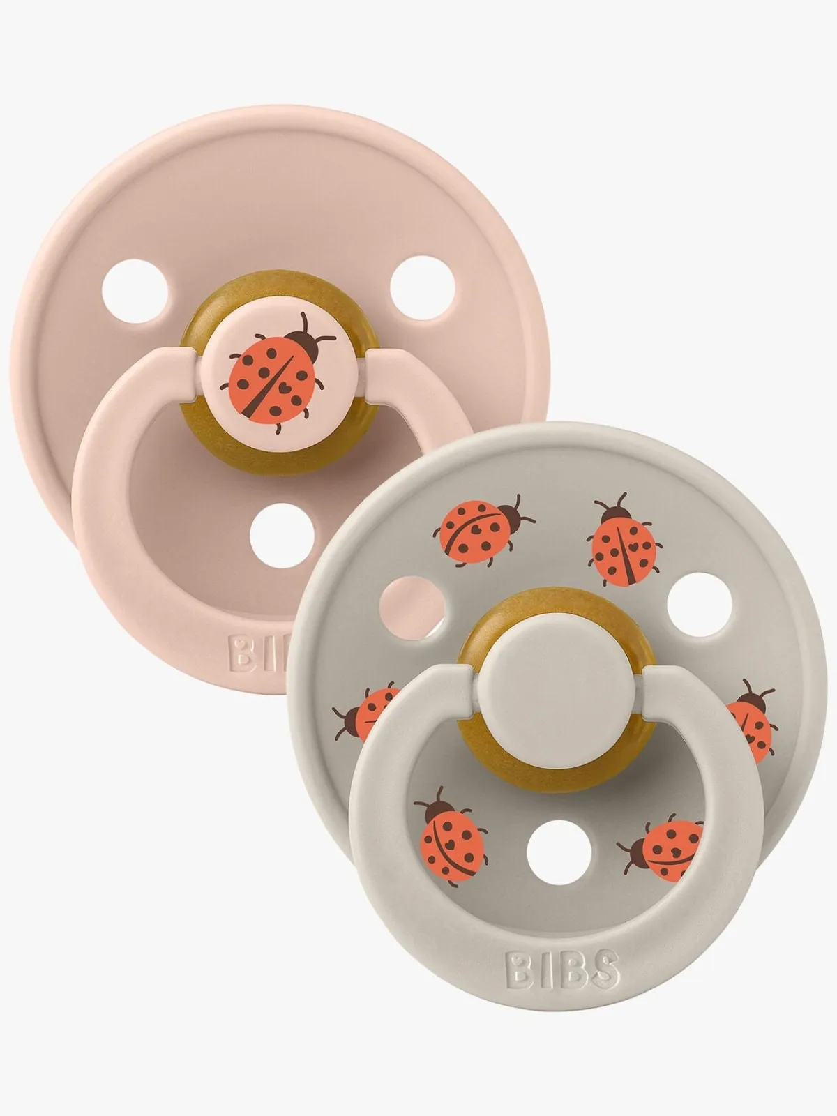 Sutter & Suttesnore|BIBS Studio Colour Ladybug Sut 2-pak Latex Str. 1, Blush Lyserød/Beige