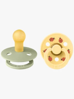 Sutter & Suttesnore|BIBS Studio Colour Ladybug Sut 2-pak Latex Str. 1, Sage Gul/Grøn