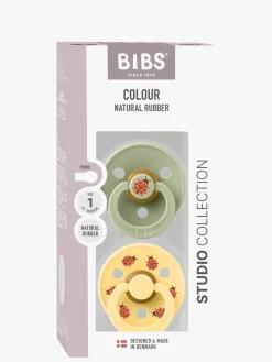 Sutter & Suttesnore|BIBS Studio Colour Ladybug Sut 2-pak Latex Str. 1, Sage Gul/Grøn
