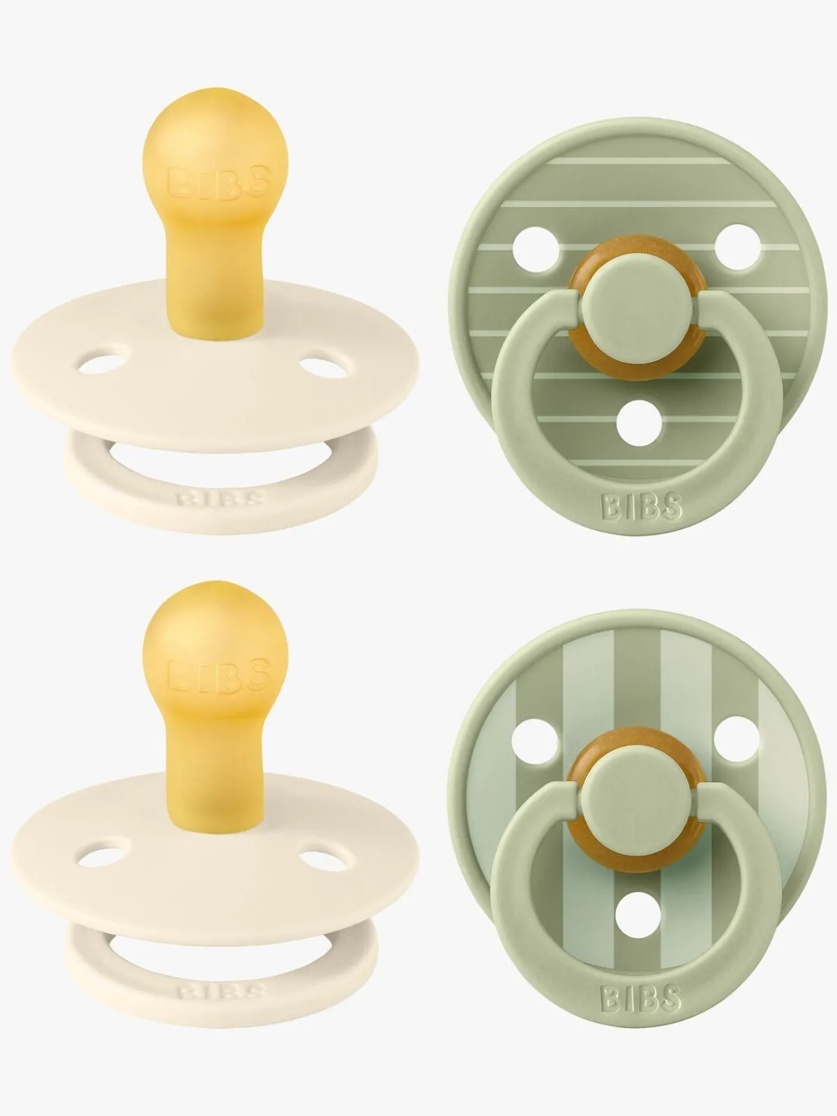 BIBS Sutter & Suttesnore-Studio Colour Sut 4-pak Latex Str. 1, Pin Ivory Vanilla/Pin Sage