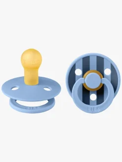 Sutter & Suttesnore|BIBS Studio Colour Sut 2-Pak Latex Str. 1 Rund, Pin/Sky Blue Mix Blå