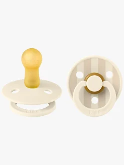 Sutter & Suttesnore|BIBS Studio Colour Sut 2-Pak Latex Str. 2 Rund, Pin/Ivory Vanilla Mix Hvid