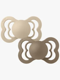 Sutter & Suttesnore|BIBS Supreme Sut 2-pak Latex Str. 1, Vanilla/Dark Oak Grå/Hvid