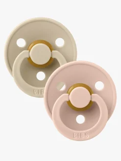 Sutter & Suttesnore|BIBS Sut Colour 2-pak Latex Str. 2, Vanilla/Blush Hvid/Lyserød